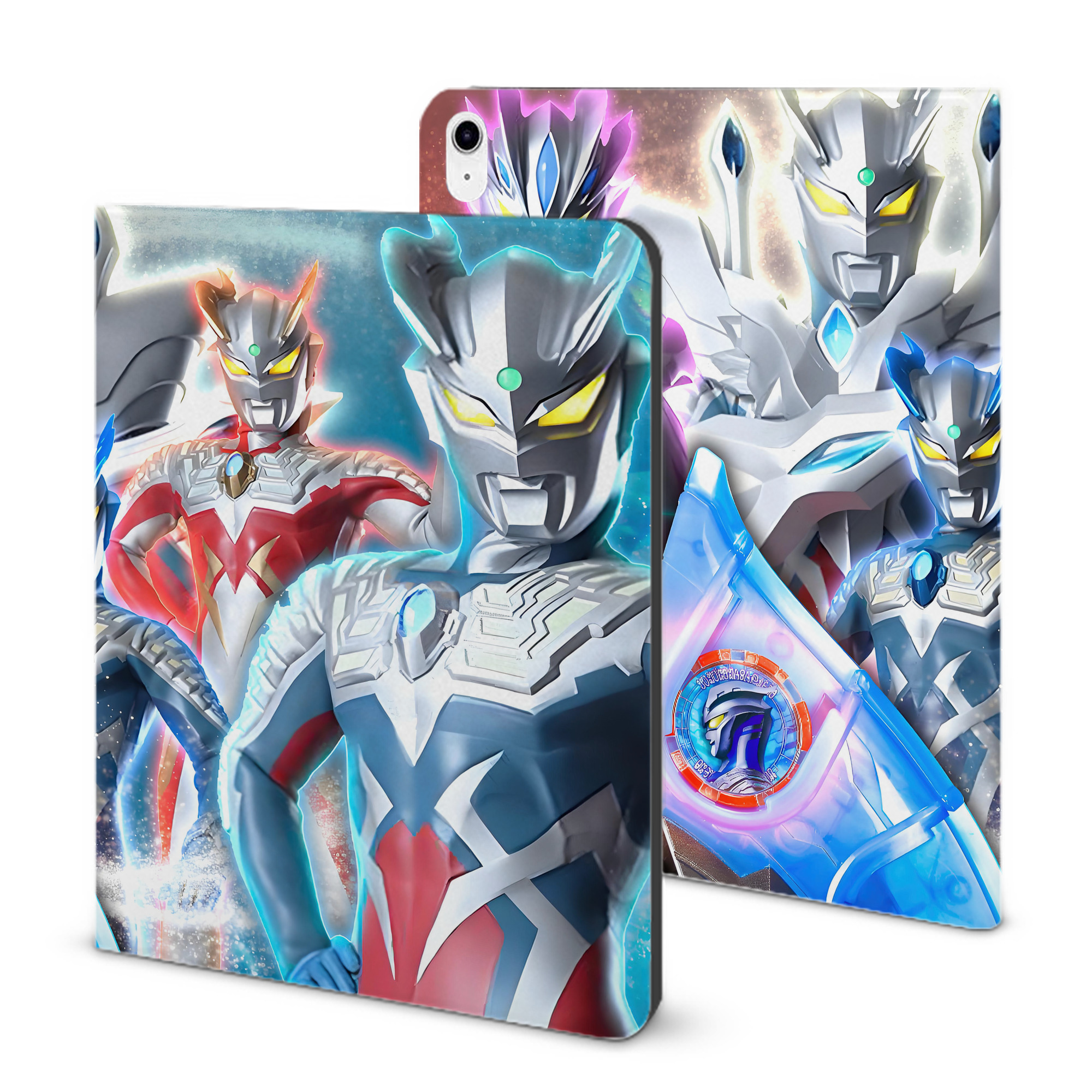 （画像用） ウルトラマン Ultraman IPad ケース ブック型 PUレザー TPU 耐衝撃 軽量 薄型 ペン収納なし 全面保護 IPad 各モデル対応